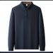 Men's Winter Thermal Polo Shirt With Fleece Lining, Comfortable Long Sleeve T-Shirt For Layering (Grey, Navy, Army Green, Beige, Maroon)_viptrois.com