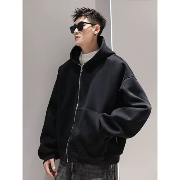 Men's Clothing Hooded Heavy Sweater Loose Oversized Hooded Sweatshirt With Backpack Straps – Heavyweight Unisex Streetwear (Black, M-3XL)_viptrois.com