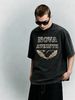 Men's Clothing Light Luxury T Shirt Short Sleeve Minimalist 3D Golden Laurel Wing Letter Graphic Printing Round Neck T-Shirts_viptrois.com