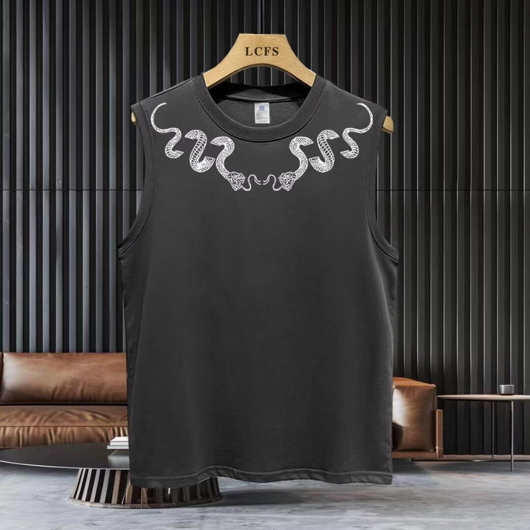 Men's Clothing Sports Vest Men's Summer Loose Outer Wear Sleeveless T Shirt Boys Casual Wide Shoulder Waistcoat Top_viptrois.com