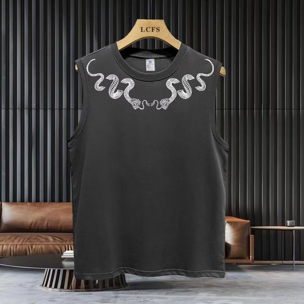 Men's Clothing Sports Vest Men's Summer Loose Outer Wear Sleeveless T Shirt Boys Casual Wide Shoulder Waistcoat Top_viptrois.com