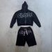 Men's Clothing Ins Style Personality Hot Diamond Printing Hooded Sweatshirt For Men And Women Street Hip Hop Design Shorts Sweatshirt_viptrois.com