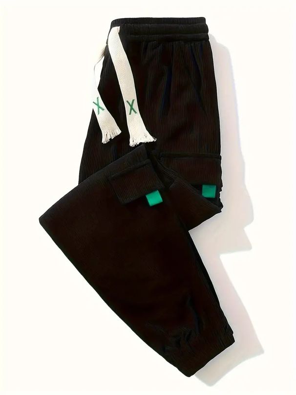 Men's Clothing Hot Selling Corduroy Large Size Men's Overalls Handsome Cuffed Trousers Fashionable And Versatile_viptrois.com