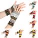 Unisex Christmas tree gloves Colorful warm half-finger cuffs Christmas knitted acrylic wool gloves_viptrois.com