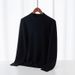 1 Men's Solid Color Sweater 2025 Autumn Winter New Fleece Lined Thickened Warm Mid-Neck Black Base Shirt Top Trendy_viptrois.com