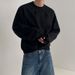 Round Neck Silhouette Design, Long Sleeved Sweatshirt, Men's Casual Loose Fitting Pullover, Niche Top_viptrois.com