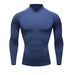 Men's Clothing High Collar Sports Tights Fitness Clothes Long Sleeves High Elastic Football Basketball Training Quick Drying Fitness Bottoming Tops_viptrois.com