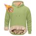 Men's Clothing Couple Plus Velvet Thick Warm Loose Student Hooded Men's Pullover Trendy Brand Ins Lambskin Jacket_viptrois.com