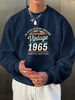 Men's Loose Casual Fashionable Retro 1965 Pattern Printed Round Neck Long Sleeved Sweatshirt Suitable For Autumn And Winter Wear_viptrois.com