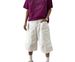 Men's Retro Washed White Wide Leg Denim Capri Shorts Summer Street Style Loose Casual Workwear_viptrois.com
