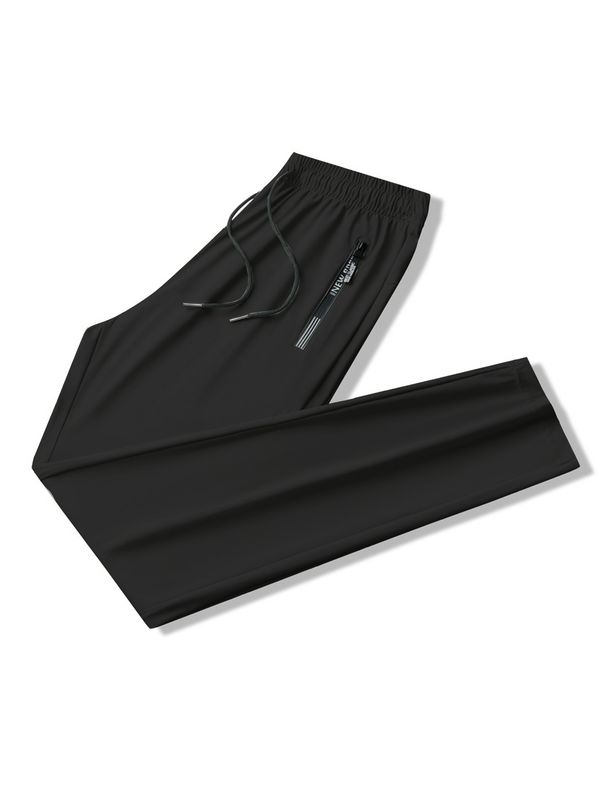 Men's Clothing Silk Trousers Men's Thin Breathable Large Size Casual Stretch Trousers Flat Leg Quick Drying Trousers_viptrois.com