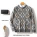Nordmann Round Neck Wool Sweater Men Fashion Block Thickened Knitwear Loose Casual Cashmere Base Shirt Contrast Color Top_viptrois.com