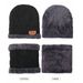 Men's knit hat three-piece plus pile hat Women's scarf Touch screen gloves Winter warm suit_viptrois.com