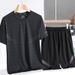 New Summer Shorts Loose Ice Silk Men's T-Shirt Quick Drying Minimalist Set_viptrois.com
