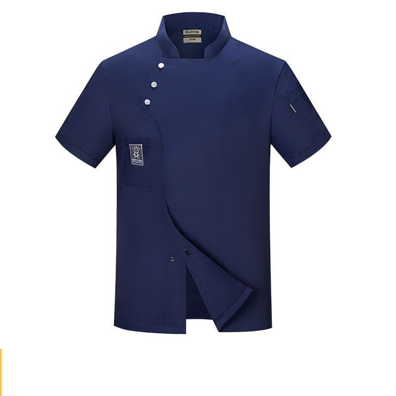 Men's Clothing Chef Work Clothes Men's Short Sleeved Thin Summer Kitchen Breathable Fashion Women's Catering Kitchen Hotel Fashion Chef Clothes_viptrois.com