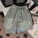 Men's Starry Sky Pattern Washed Denim Shorts Summer Thin Loose American Retro Style Trendy And Cool Five Point Shorts_viptrois.com