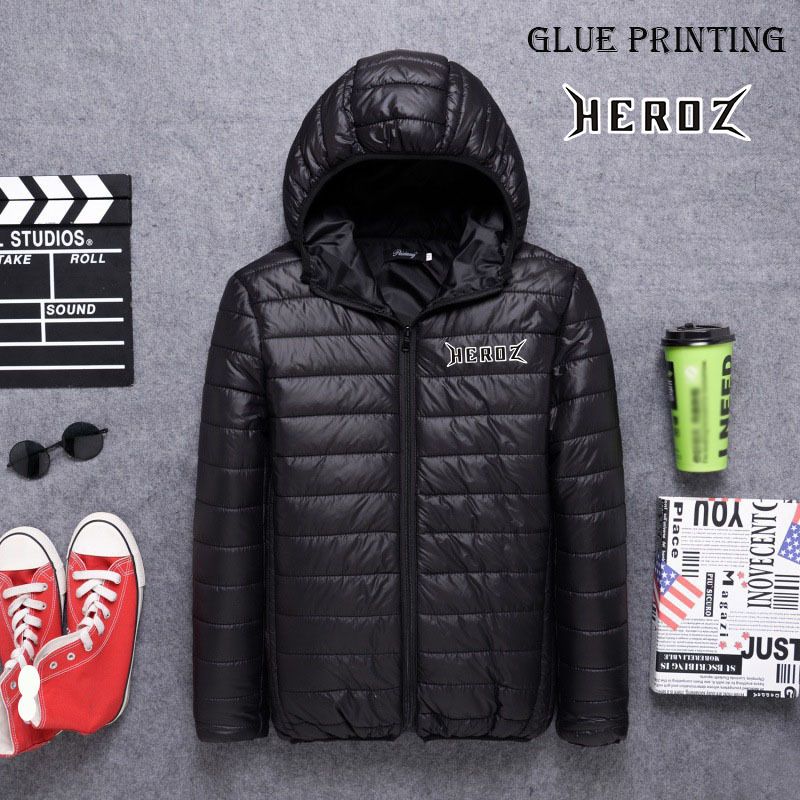 Men's Clothing Autumn And Winter Men's Short Thin Cotton Coat Hero Letter Thickened Middle Aged And Young Winter Coat_viptrois.com