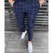Man's clothing Small plaid multi-striped business casual pants_viptrois.com