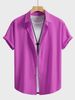 Men's Business Commuter Short Sleeved Shirt Summer Solid Color New Exclusive Green_viptrois.com