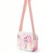 Girls Pink Butterfly Cartoon Print Messenger Bag Kawaii Colorful Plush Outing Small Square Bag Furry_viptrois.com
