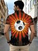 Polo Uomo Poliestere Taglio Dritto Leggero Resistente Comodo Stampa Pallone Calcio Arancione Nero Streetwear Outdoor Tempo Libero Quotidiano_viptrois.com