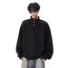 Half Button Design High Neck Hoodie Trendy New Style Fashion Design Versatile Loose Top_viptrois.com