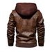 Men's PU Leather Jacket With Hood – Stylish Biker-Inspired Coat (Black, Khaki, Espresso, Burgundy, S-5XL)_viptrois.com