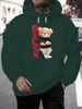 Men's Autumn And Winter Casual Fashionable Loose Hooded Sweatshirt RELDX Bear Pattern Printed Warm Long Sleeved Pullover_viptrois.com