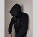 Gothic Embroidered Hoodie – Oversized Unisex Zip-Up Sweatshirt With Rhinestone Detailing (Dark Academia, Heavyweight Fleece Lining)_viptrois.com