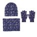 Women's Scarves autumn and winter cashew flower wool hat scarf and gloves three piece set fashionable color printed knitted hat three piece set_viptrois.com
