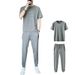 Men's Clothing Summer New Casual Sports Suit Men's Loose Large Size Ice Silk Thin Suit Handsome Quick Drying Breathable Set Of Trendy_viptrois.com