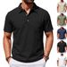 Cross-border Clothing Independent Site Summer Men's Beach Linen Polo Shirt, Loose, Casual, Simple, Collared,_viptrois.com