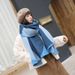 Women's Scarves Blue Semicircle Geometric Color Matching Student Imitation Cashmere Thick Scarf Autumn And Winter Women's Large Shawl Dual Purpose_viptrois.com