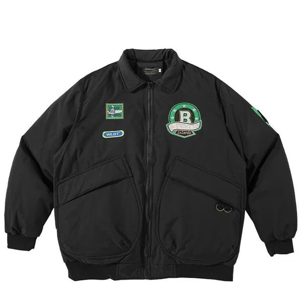 American Retro Baseball Coat For Men And Women Winter Thickened Flight Oversize Warm Cotton Jacket Trendy_viptrois.com