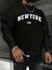 Men's Loose Casual Fashion New York USA Letter Pattern Printed Round Neck Long Sleeved Sweatshirt For Autumn And Winter_viptrois.com