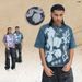 American-syle Washed Disressed Shor T-shir Wih Full Porrai Prin And Oversized Design, One-piece Raglan_viptrois.com