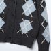 Autumn/Winter Women's Knit Cardigan – Versatile Diamond Pattern V-Neck Long Sleeve Button-Up Sweater (S-L) – Elegant Office & Casual Wear_viptrois.com