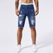 Men's Clothing Fashion Brand Ripped Denim Shorts Men Summer Thin Personalized Patch Five Point Pants_viptrois.com
