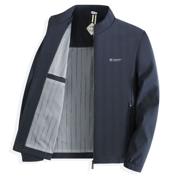 1 315 Style Stand Collar Men's Jacket Casual Dad Wear Spring Autumn Wrinkle-Resistant Middle-Aged Coat Top Thin_viptrois.com