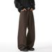 Men's Clothing Textured Pure Cotton Casual Pants Men's Autumn New Style Solid Color Versatile Straight Pants Trendy Brand Slightly Wide Long Pants_viptrois.com