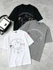 100% Cotton Men's 3-Pack T-shirts Polo Player Silhouette With Chamansiess Text Print Crew Neck Short Sleeve Casual Tops In Black White Gray_viptrois.com