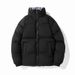 Men's Reversible Short Puffer Jacket With Stand Collar - Stylish Streetwear Bomber Coat For Winter (Black/Khaki/Gray)_viptrois.com