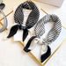 New Versatile Decorative For Women, Black And White Professional Striped Neck Scarf, Elegant Fashionable 70s Korean_viptrois.com