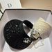 Mountain Camellia Pearl Sunshade For Summer Outing Foldable Ice Silk Empty Top Sweet Glitter Sun Hat_viptrois.com