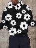 Men's Clothing Men's Summer Black And White Floral Print Shorts, Trendy And Stylish Casual Sports Pants, New Arrival For Spring And Summer._viptrois.com