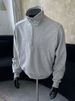 Gray American Retro Semi-zipper Stand-up Neck Sweater Men's Spring And Autumn Tide Brand High-end Sense Ruffian Handsome Cleanfit Jacket_viptrois.com