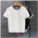 Men's Lightweight Striped Viscose T-Shirt – Breathable Short-Sleeve Knit Top For Summer_viptrois.com