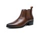 Men's Chelsea Boots Business Casual Leather Shoes Low-Cut Comfortable Slip-On For Work & Daily Wear (Black/Brown)_viptrois.com