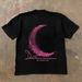 Moon Print Pure Cotton Round Neck Loose Short T-shirt For Men's Summer Casual American High Street Ins Trendy Half_viptrois.com