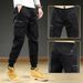 Men's Clothing New Outdoor Retro Trend Overalls Versatile Elastic Multi Pocket Pants_viptrois.com